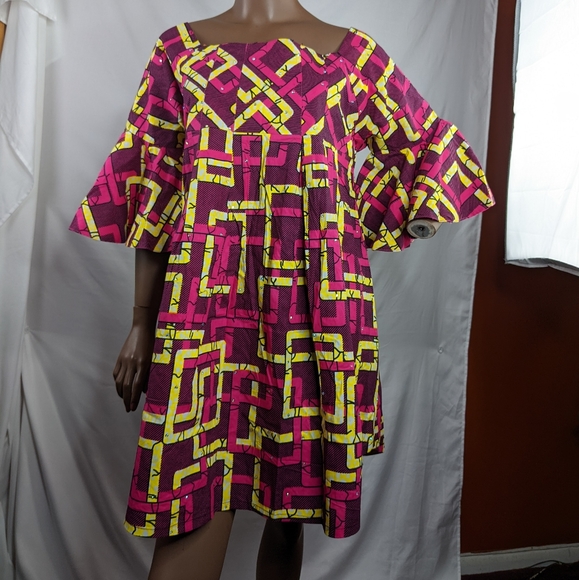 African Print Blouse or Mini Dress - Picture 2 of 10